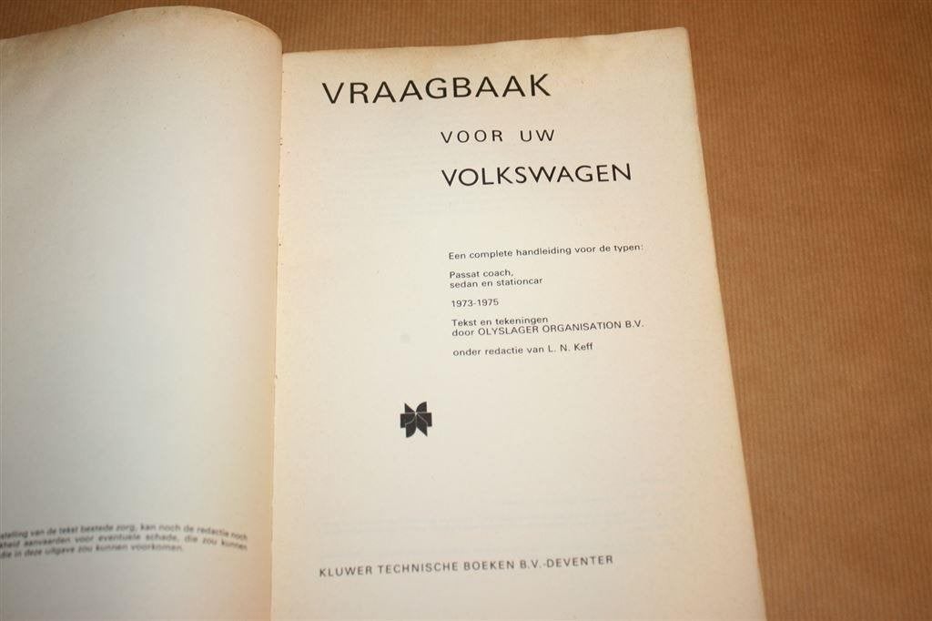 Vraagbaak Volkswagen Passat 1973-1975. P. Olyslager., Ophalen of Verzenden