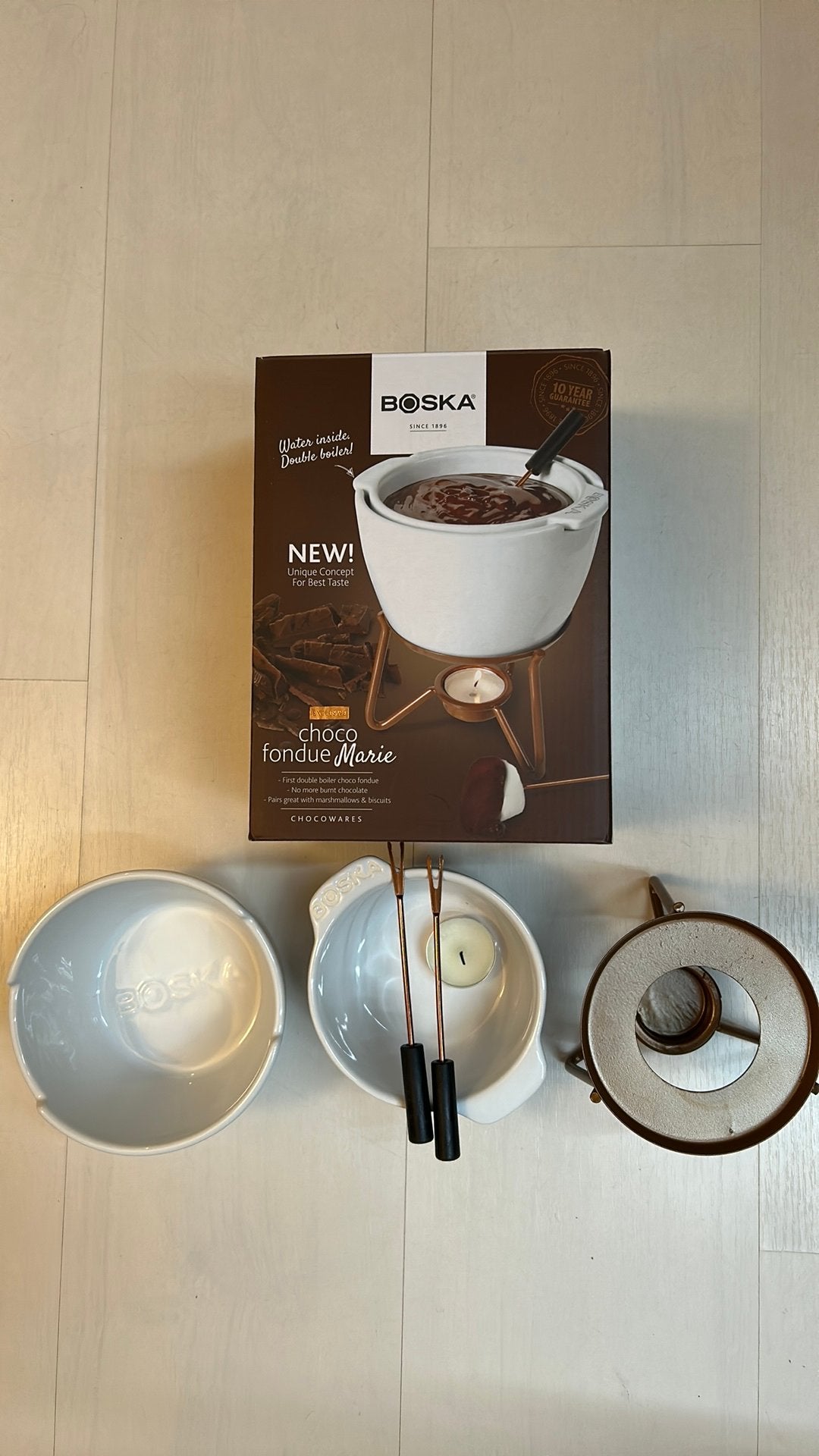 Chocolade fondue Boska, Witgoed en Apparatuur, Fonduesets, Ophalen of Verzenden, Zo goed als nieuw, Elektrisch, Fondueset