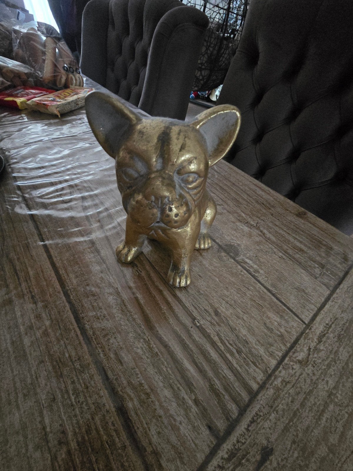 Gouden Franse Bulldog beeldje van Intratuin, Ophalen of Verzenden, Zo goed als nieuw