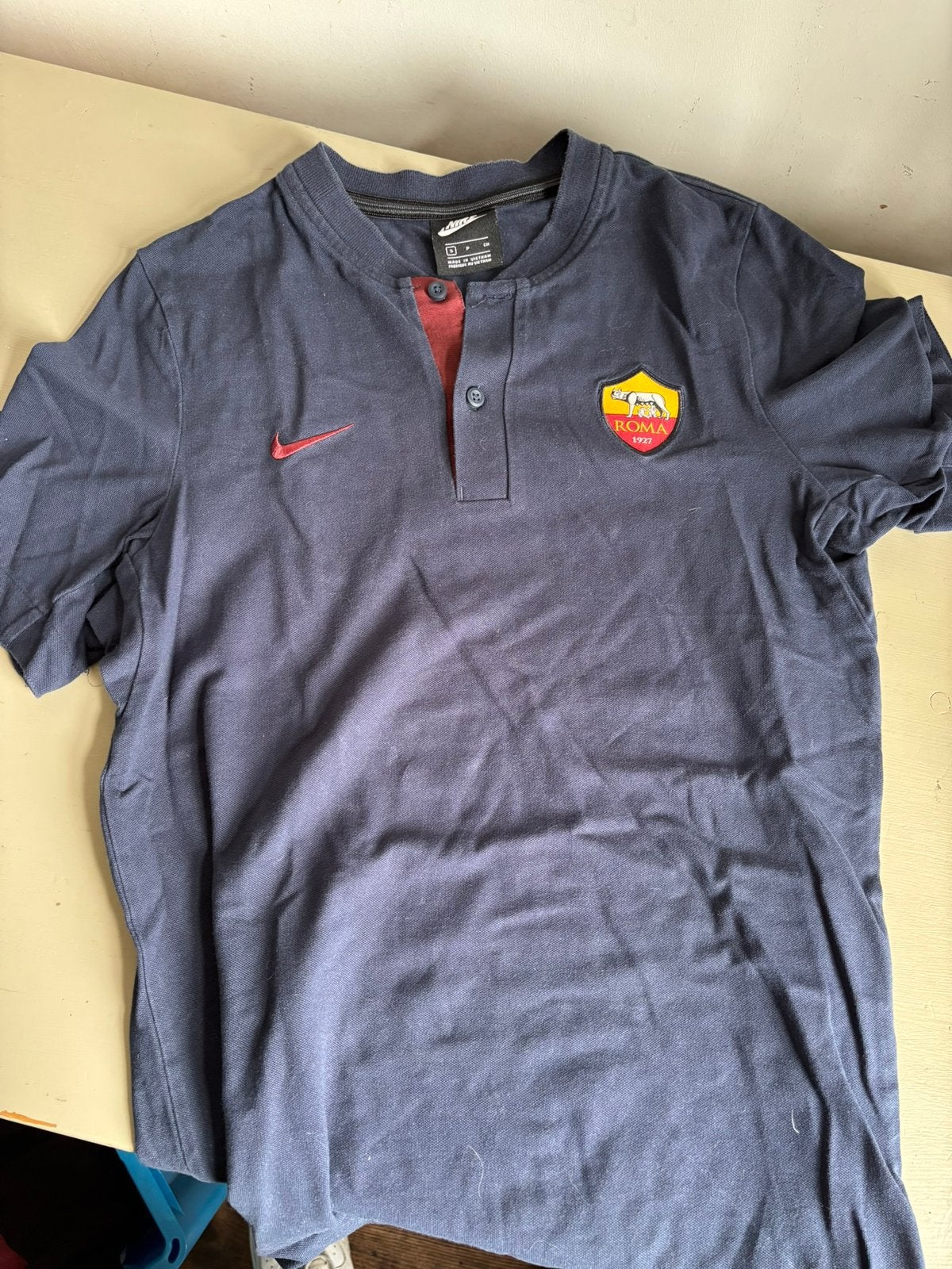 AS Roma polo, Kleding | Heren, Ophalen of Verzenden, Gedragen, Maat 46 (S) of kleiner, Blauw