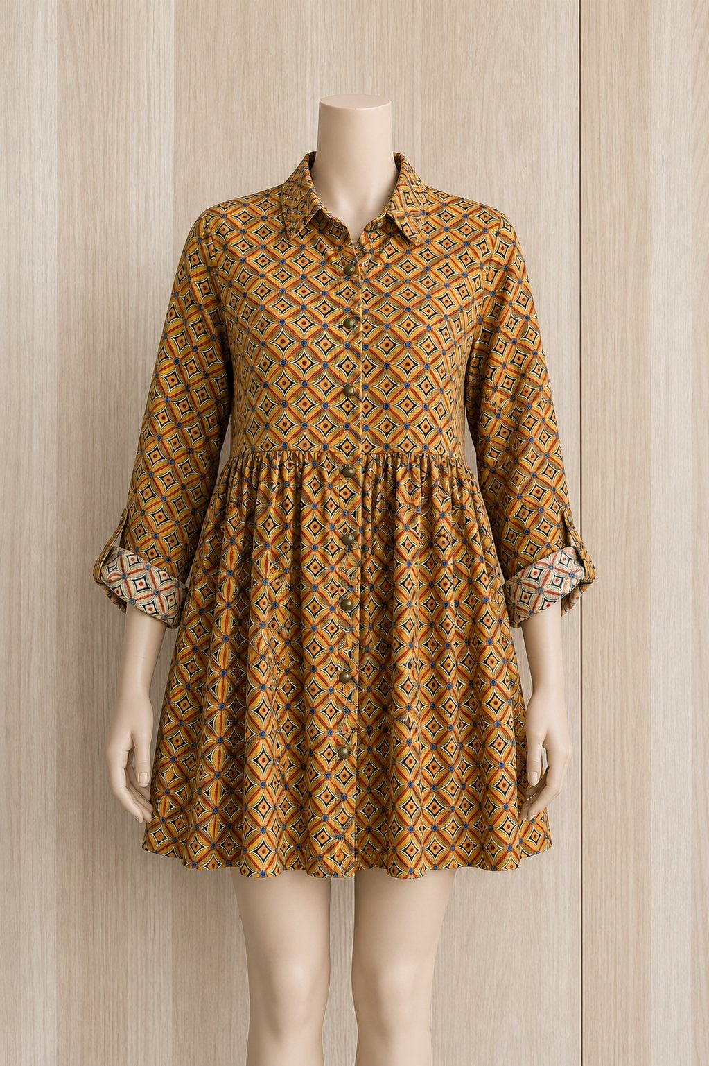 Alany Tuniek met opvallende geometrische print Maat S/M, Maat 38/40 (M), Overige kleuren, Ophalen of Verzenden, Zo goed als nieuw