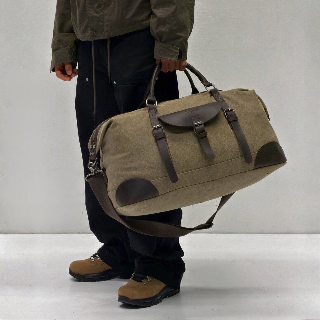 Leer & Canvas Reis/Weekendtas, Sieraden, Tassen en Uiterlijk, Tassen | Reistassen en Weekendtassen, 40 tot 60 cm, 20 tot 30 cm