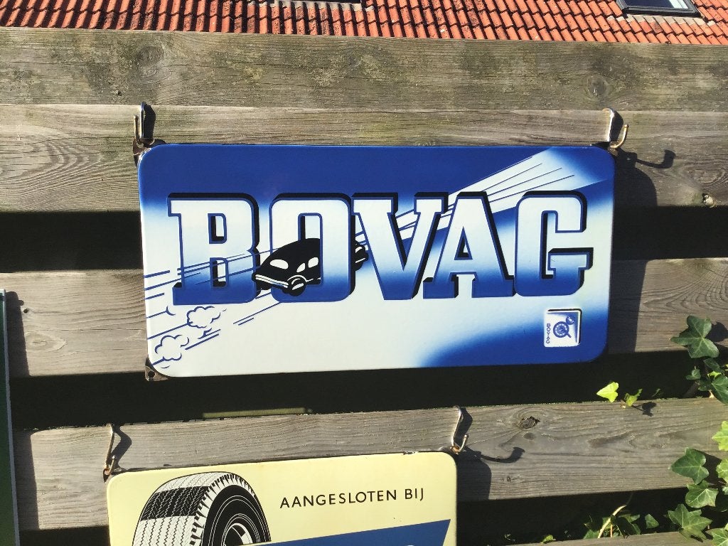 Bovag emaille reclamebord, Ophalen of Verzenden, Gebruikt, Reclamebord