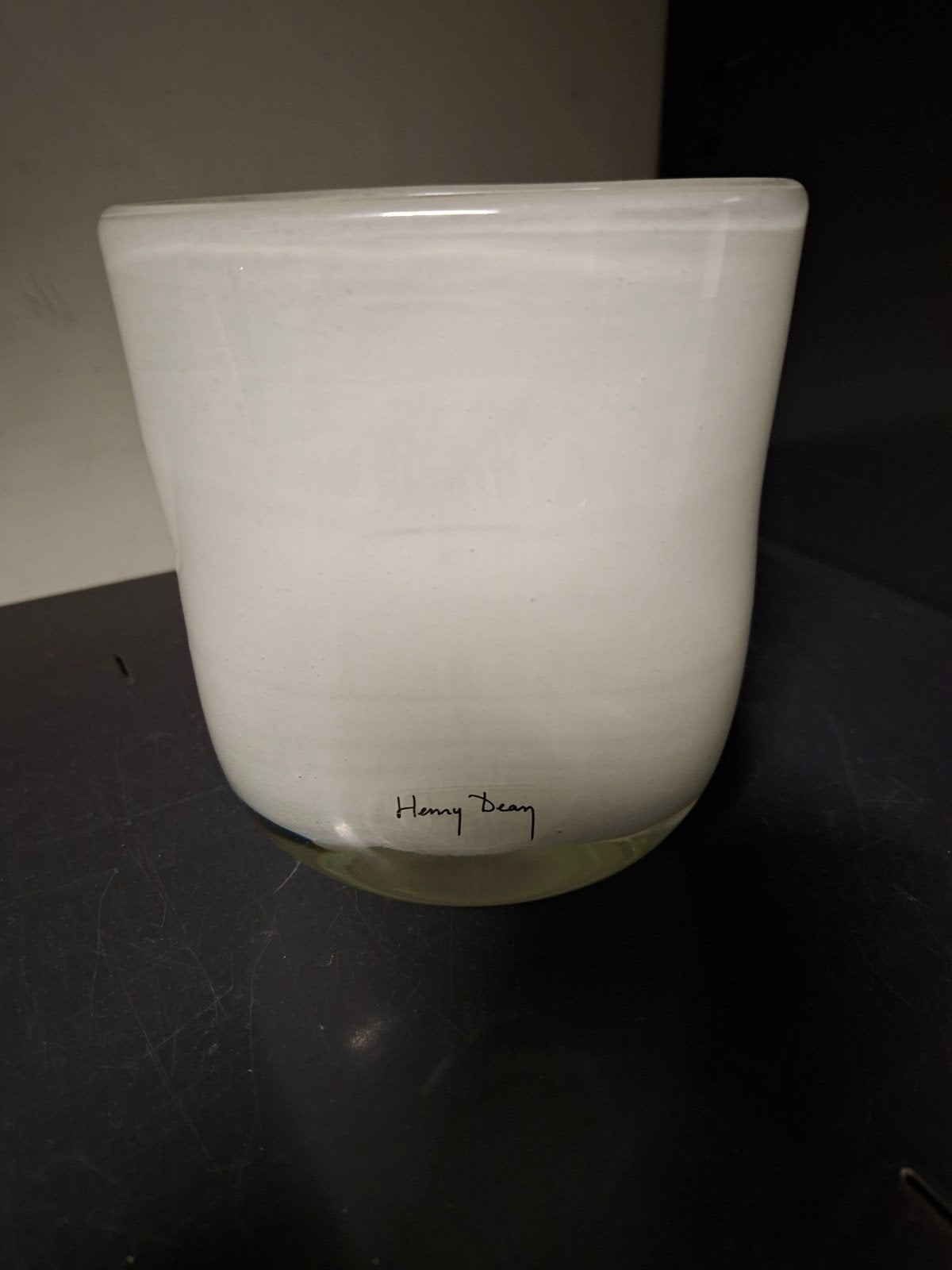 Henry Dean Witte Glazen Vaas - Handgemaakt Design, Ophalen, Handgemaakt, Wit, Glas