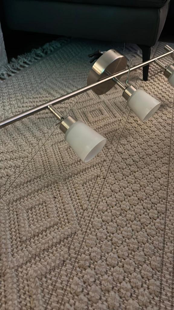 IKEA TIDIG Plafondspot met 5 spots - Geborsteld staal, Ophalen, Gebruikt, Metaal of Aluminium, Plafondspot of Wandspot