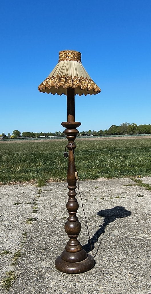 Vintage staande schemerlamp, Huis en Inrichting, Lampen | Vloerlampen, Ophalen, Gebruikt, Vintage, E27 (groot)