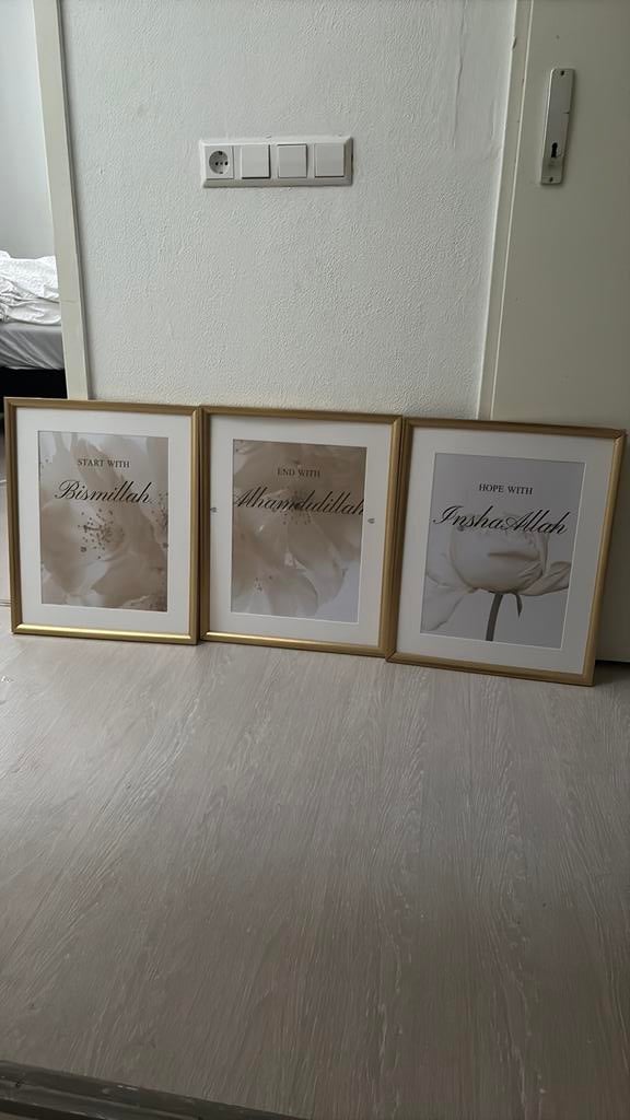 Islamitisch fotolijsten drie stuks, Ophalen of Verzenden, Zo goed als nieuw