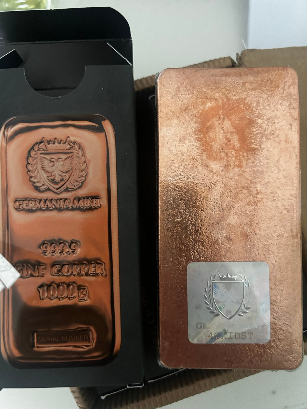 20 x Germania Mint 999.9 Fijn Koper 1000g Staaf, Ophalen, Koper