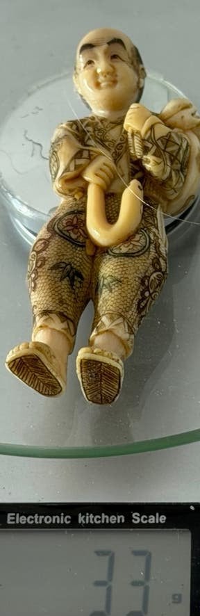 Gedetailleerd Japans antiek gordelknoop 19e, Ophalen of Verzenden