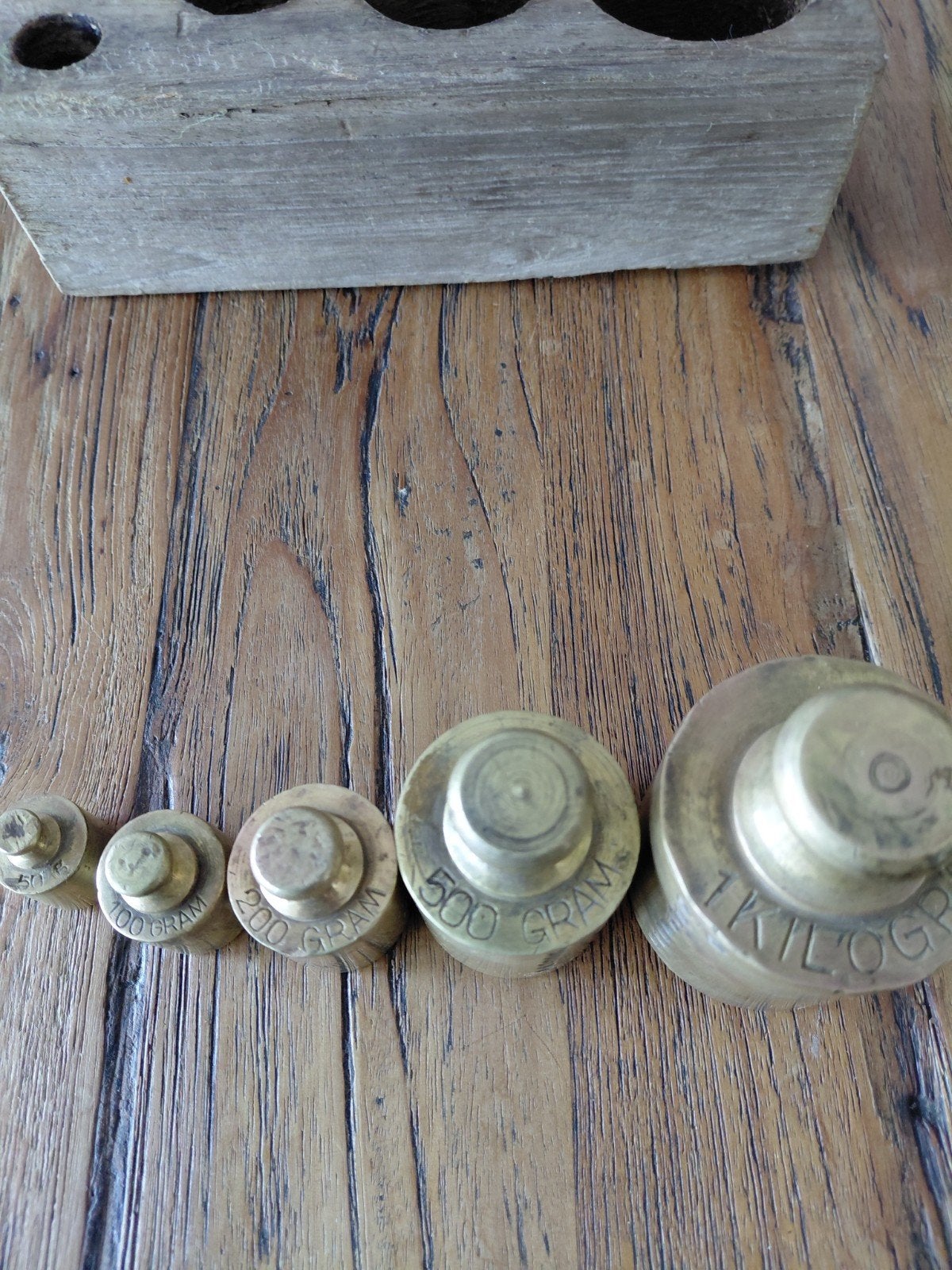 Houten blok met gewichten, Ophalen of Verzenden