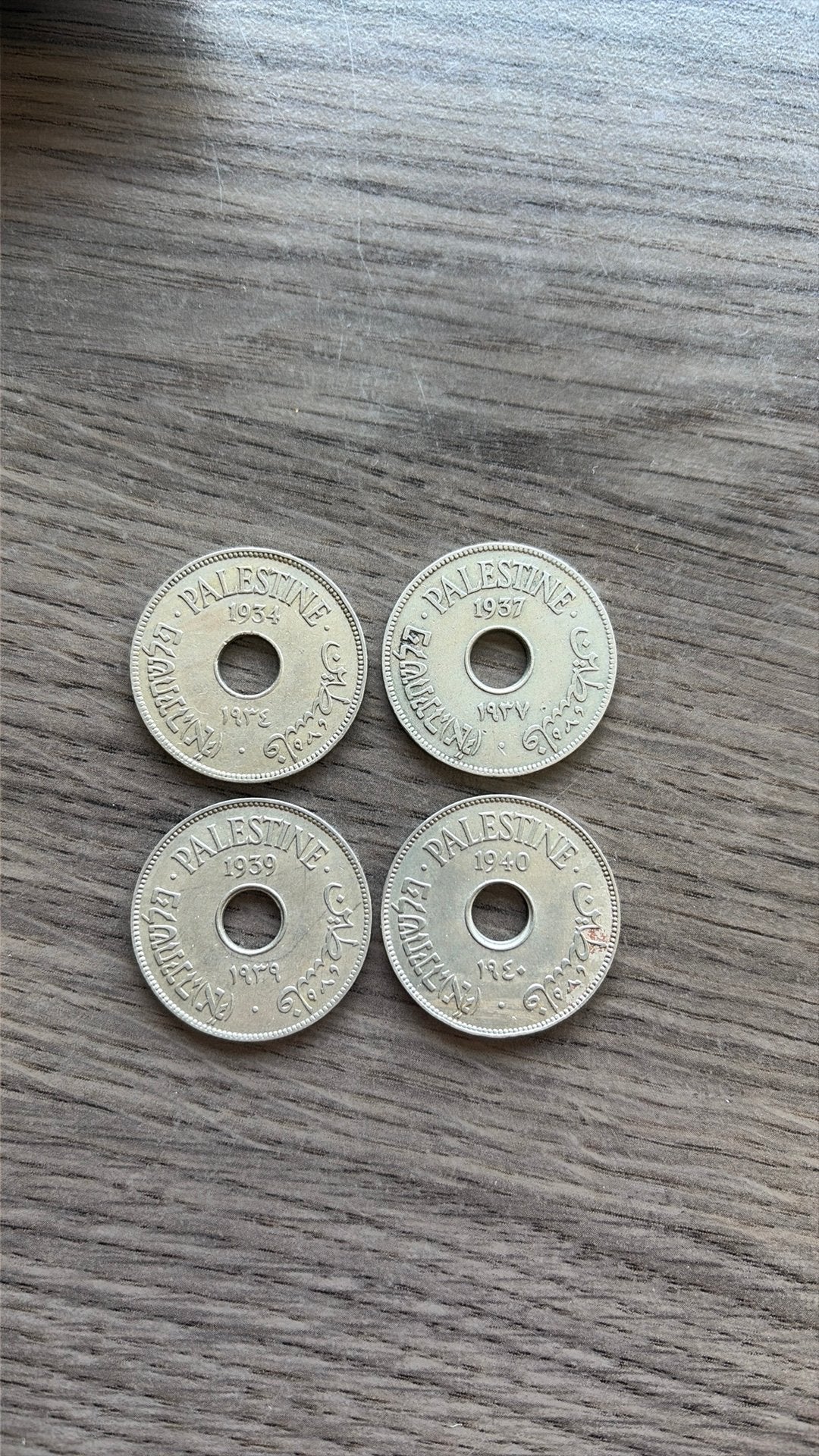 Palestine 4 x 10 mils 1934 1937 1939 1940, Verzenden
