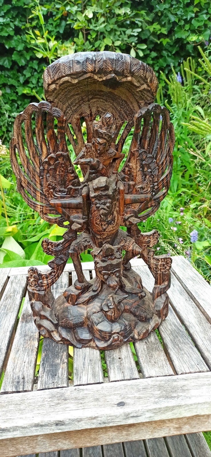 Uniek handgesneden houten beeld van Garuda, Ophalen, Overige onderwerpen, Handgemaakt, 20 - 50 cm