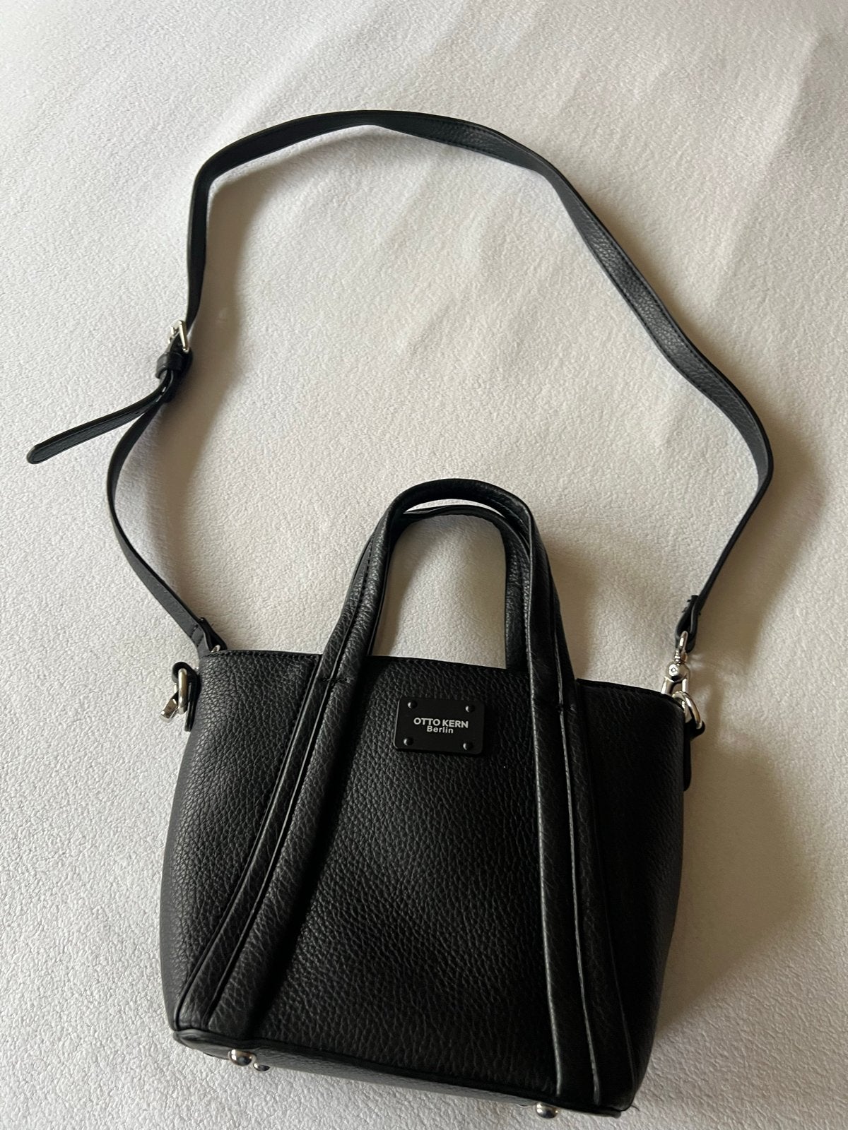 Nieuwe Zwarte Otto Kern Berlin Leren Handtas - 20x23cm, Ophalen of Verzenden, Nieuw, Zwart, Handtas