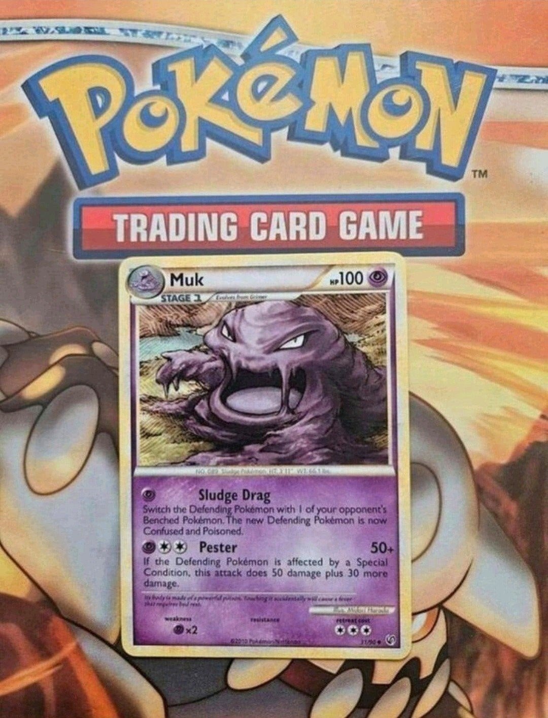 Muk 31/90 Heartgold&Soulsilver Undaunted pokemon kaart, Ophalen of Verzenden, Gebruikt, Losse kaart