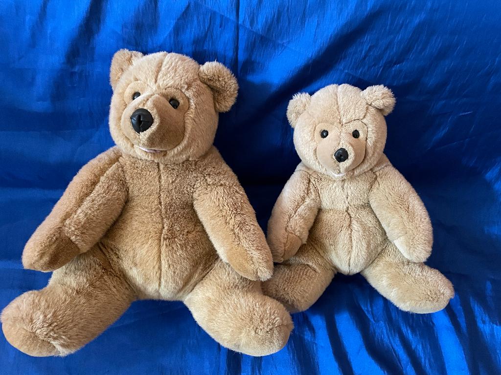 2 Teddy beren ( 38 en 30 cm, ), Verzamelen, Beren en Cherished Teddies, Verzenden, Zo goed als nieuw, Stoffen beer, Overige merken
