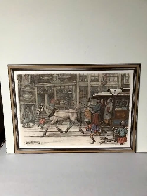 Anton Pieck prenten uit een zakelijk kalender, Ophalen of Verzenden, Zo goed als nieuw, Voor 1940, Prent