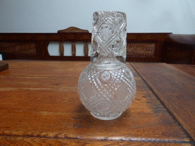 Art deco persglazen karaf met glas, Ophalen of Verzenden