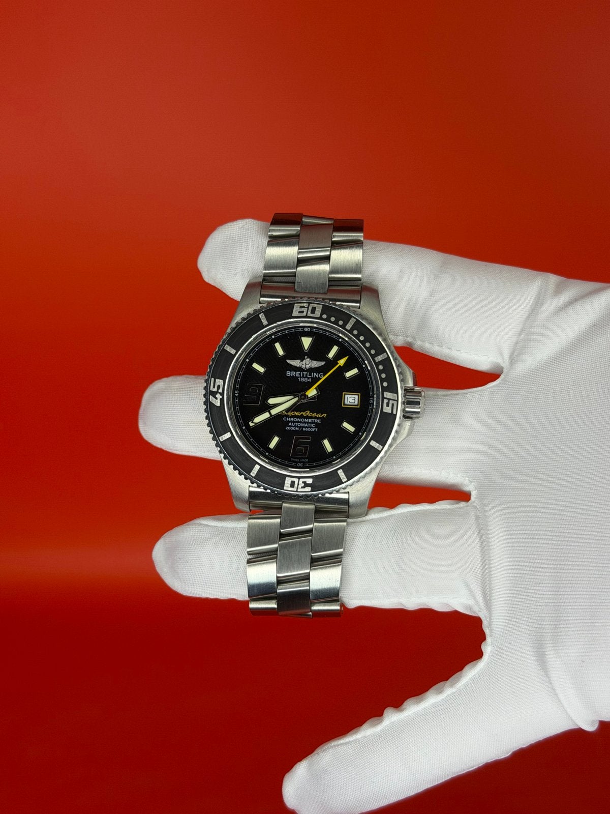 Breitling Superocean A17391 Stijlvolle Duiker 44mm (2011), Sieraden, Tassen en Uiterlijk, Horloges | Heren, Gebruikt, Staal, Breitling