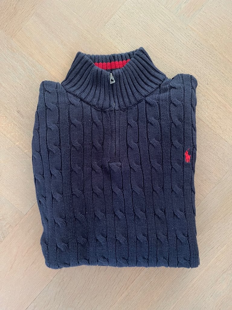 Ralph Lauren kabeltrui Donkerblauw, Blauw, Ralph Lauren, Nieuw, Ophalen of Verzenden