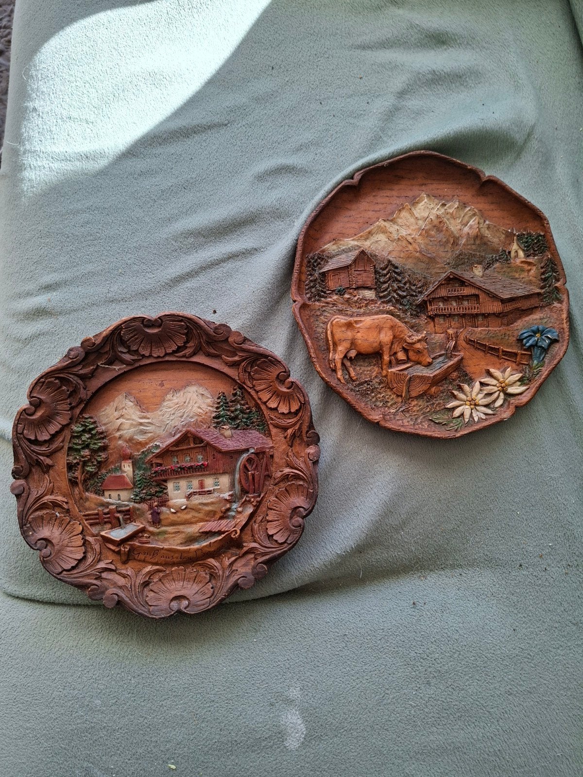 2 houten wandborden, Antiek en Kunst, Ophalen of Verzenden, Hout, Wanddecoratie