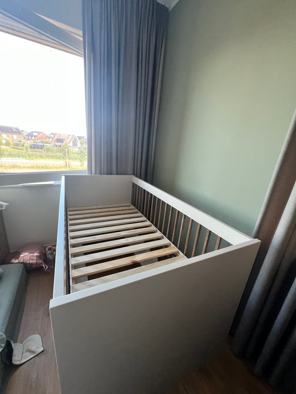 Japandi ledikant 70x140 (incl aerosleep matras), Ophalen, Beige, Zo goed als nieuw, Overige maten