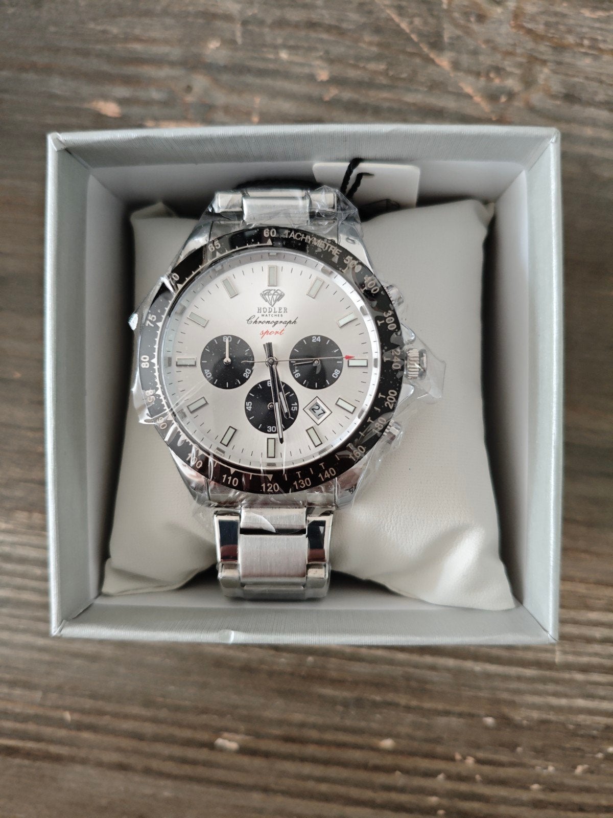 Hodler Horloge Chronograaf - Nieuw in doos, Sieraden, Tassen en Uiterlijk, Overige merken, Staal, Staal, Polshorloge