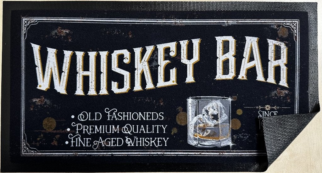 Whiskey Bar premium quality barmat barrunner matje decoratie, Reclamebord, Info@deconoord.nl, Deco Noord, Nieuw