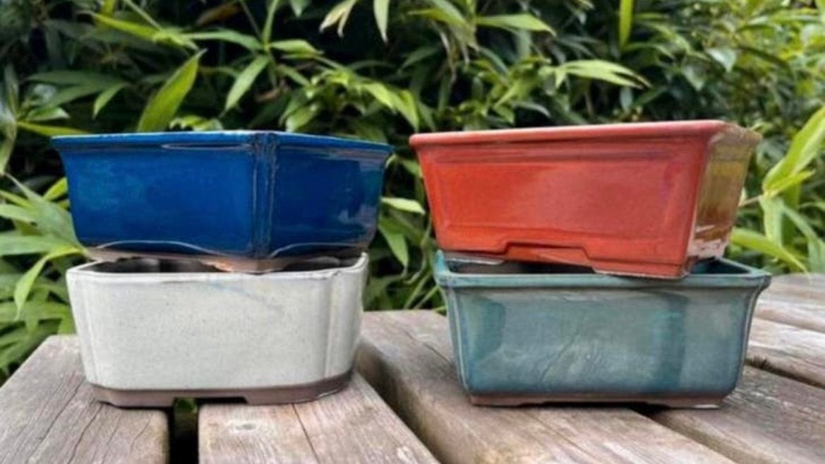 ACTIE JAPANSE BONSAI POTTEN BIJ AFHALEN!!!, Ophalen, Zo goed als nieuw, Aardewerk, Rechthoekig