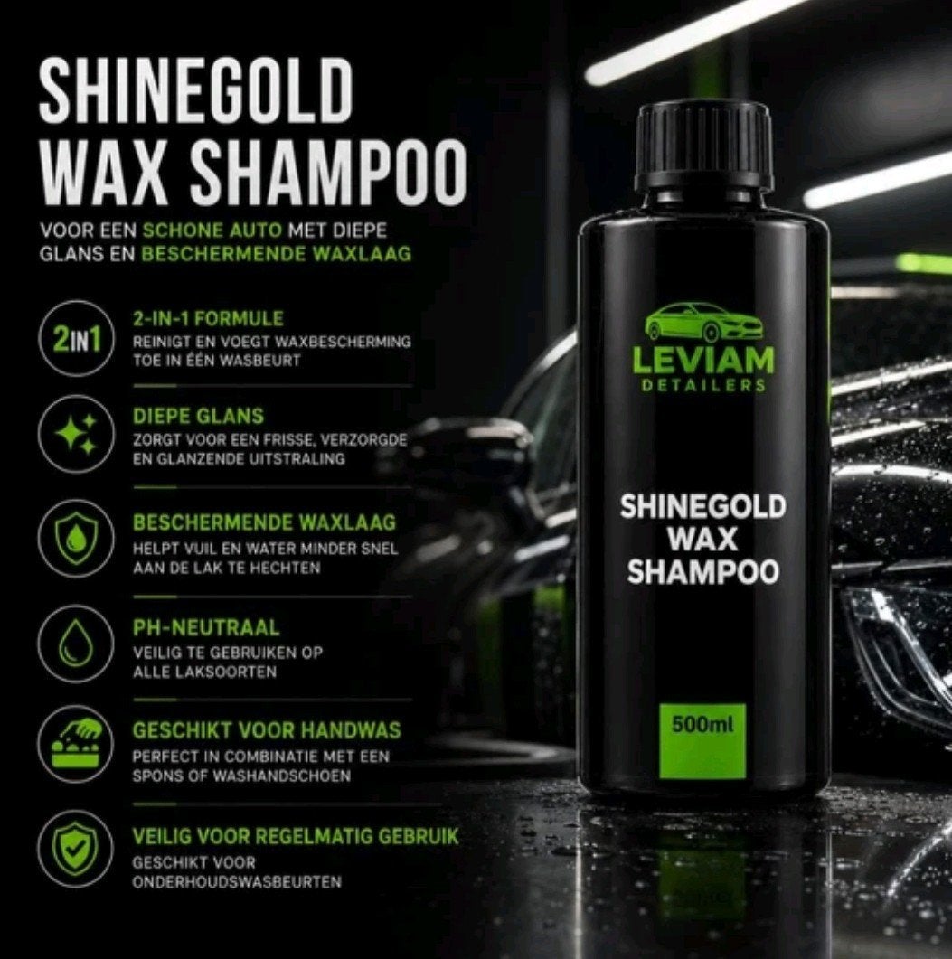 Leviam Shinegold Wax Shampoo 500ml - 2-in-1 formule, Auto diversen, Ophalen of Verzenden, Leviam, Leviamdetailers@hotmail.com