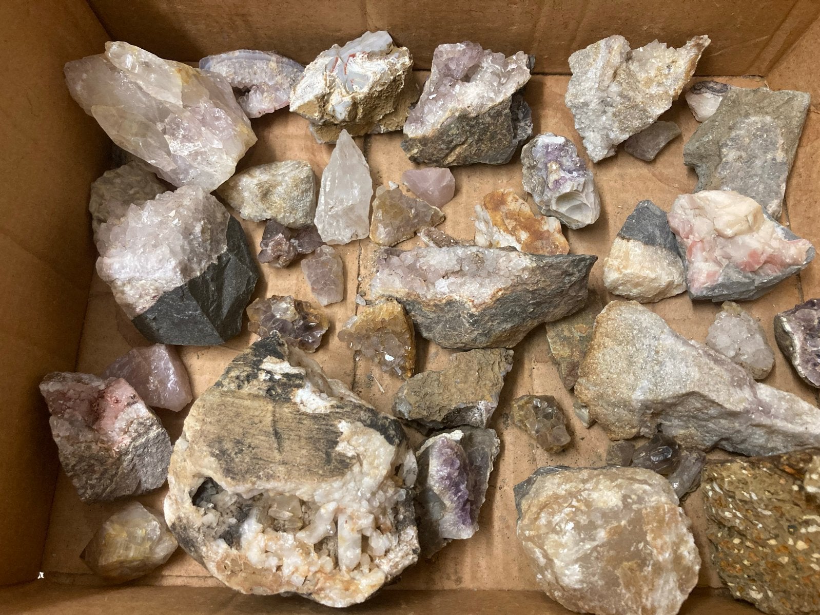 Diverse collectie ruwe mineralen en kristallen, Ophalen, Mineraal