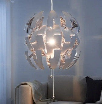 Leuke hanglamp van IKEA in wit en zilverkleur type PS 2014, Ophalen, Kunststof, Design, E27 (groot)