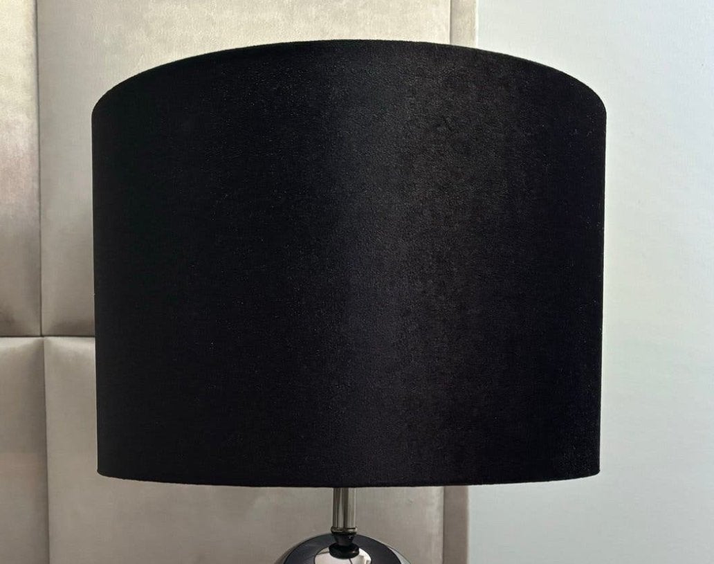 Zwarte lampenkap, diameter 32 cm, Tafellamp, Zwart, Rond, Zo goed als nieuw
