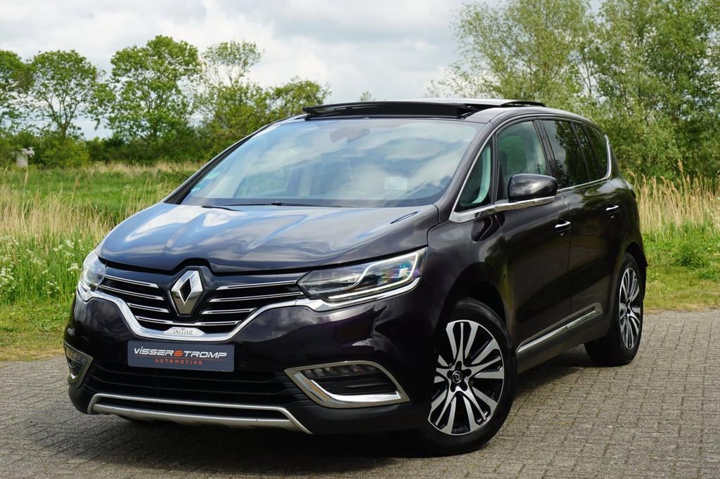 Renault Espace 1.6 TCe Initiale Paris 7p AUT | Noir Améthys, Auto's, Gebruikt, 7 stoelen, Leder, 1621 kg