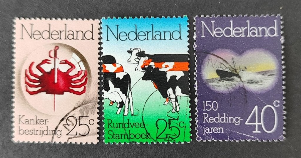 Nederland NVPH 1052 - 1054, Postzegels en Munten, Verzenden, Na 1940, Gestempeld