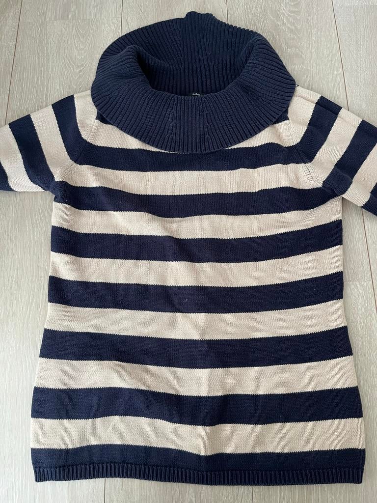 Jake*s gestreepte trui met col en korte mouwen, maat M, Kleding | Dames, T-shirts, Maat 38/40 (M), Blauw, Ophalen of Verzenden