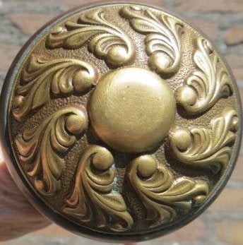 koperen vintage  deurknop mooi bewerkt doorsnee 6.5 prima st, Antiek en Kunst, Antiek | Koper en Brons, Ophalen of Verzenden, Koper