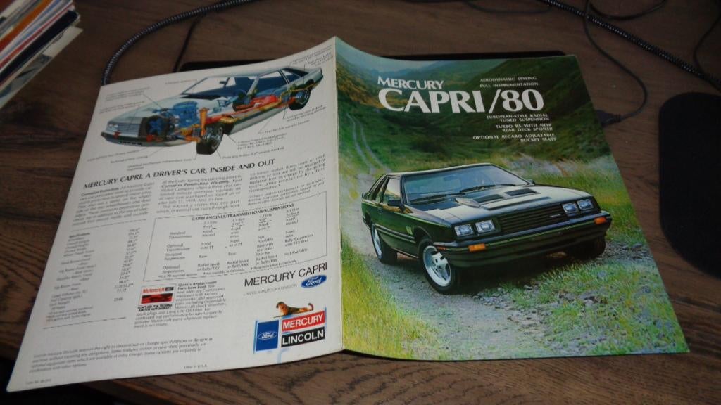 USA Folder MERCURY CAPRI  ,  1980, Verzenden, Nieuw, Overige merken