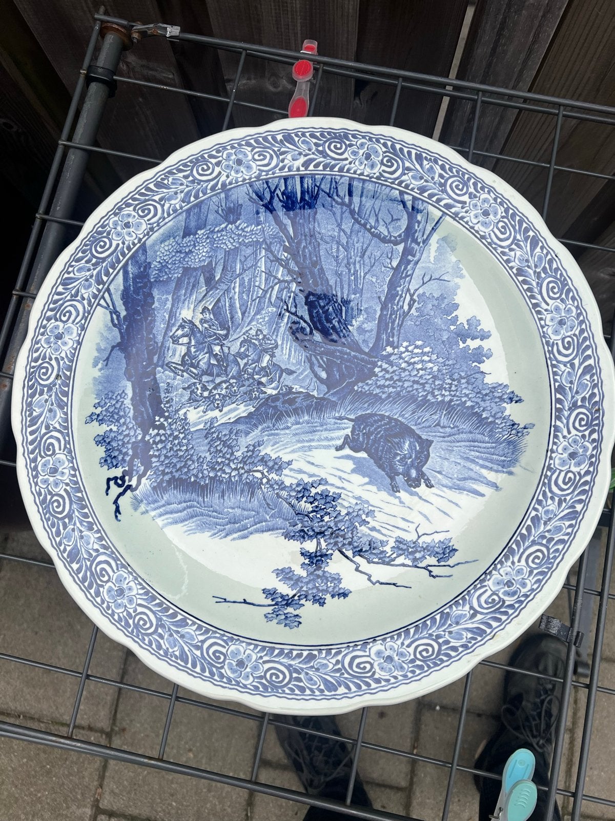 Delfts blauw wandbord - Boch Belgium, Ophalen of Verzenden