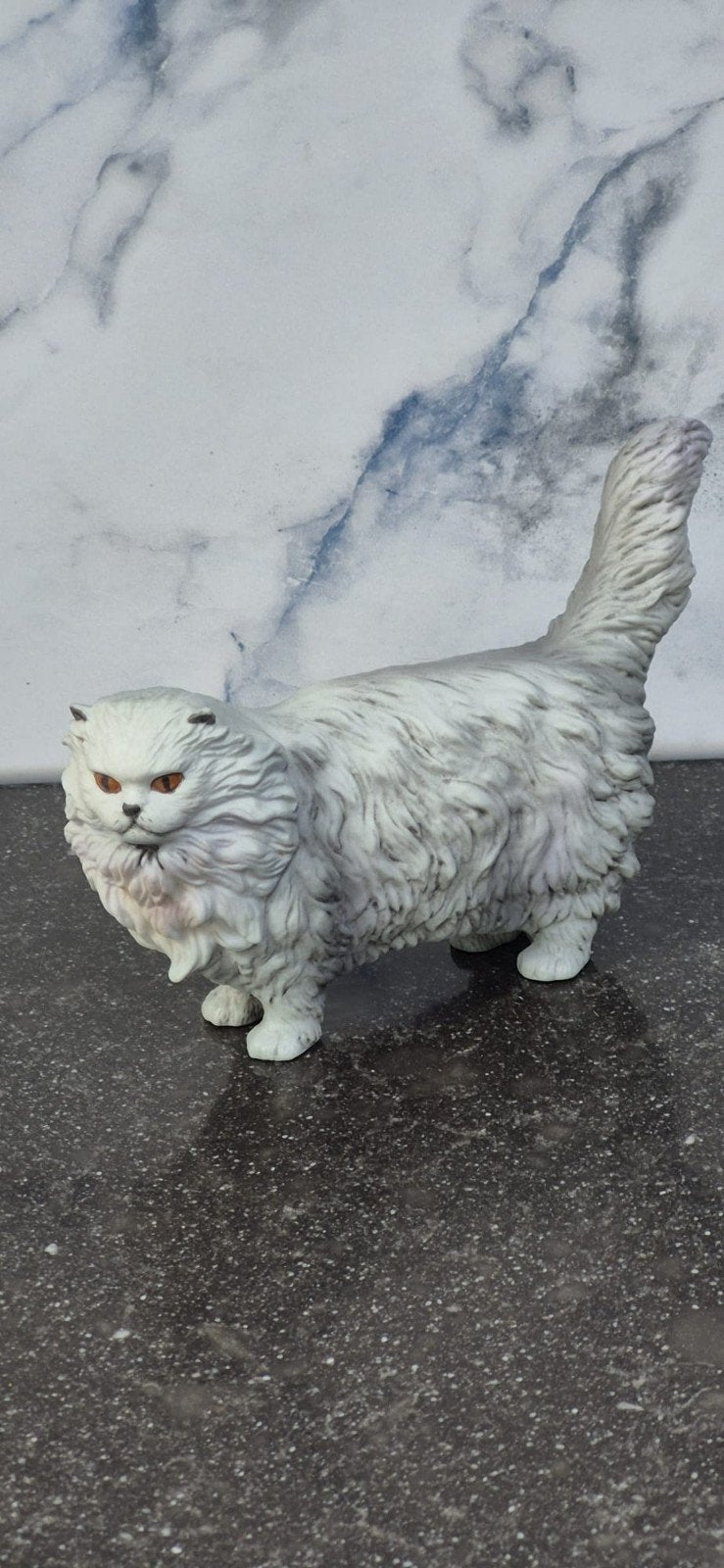 Prachtig wit Perzisch kat beeldje - 15x11 cm, Ophalen of Verzenden, Zo goed als nieuw, Hond of Kat, Beeldje of Figuurtje