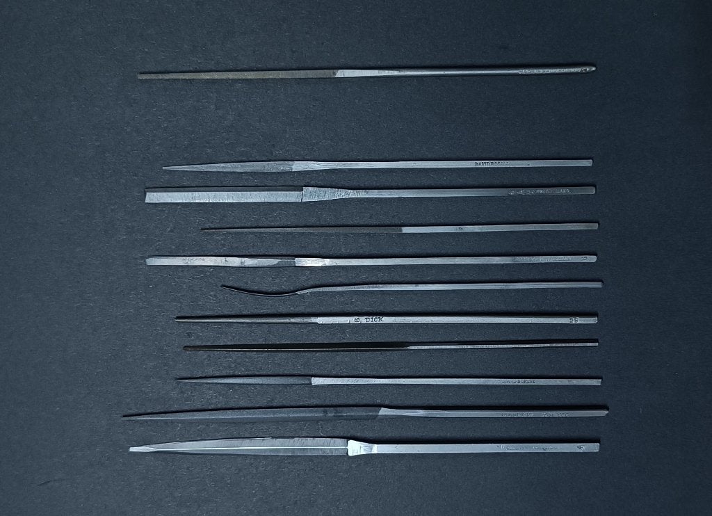 horlogemakers  COLLECTION ESCAPMENT NEEDLE FILES, Verzenden