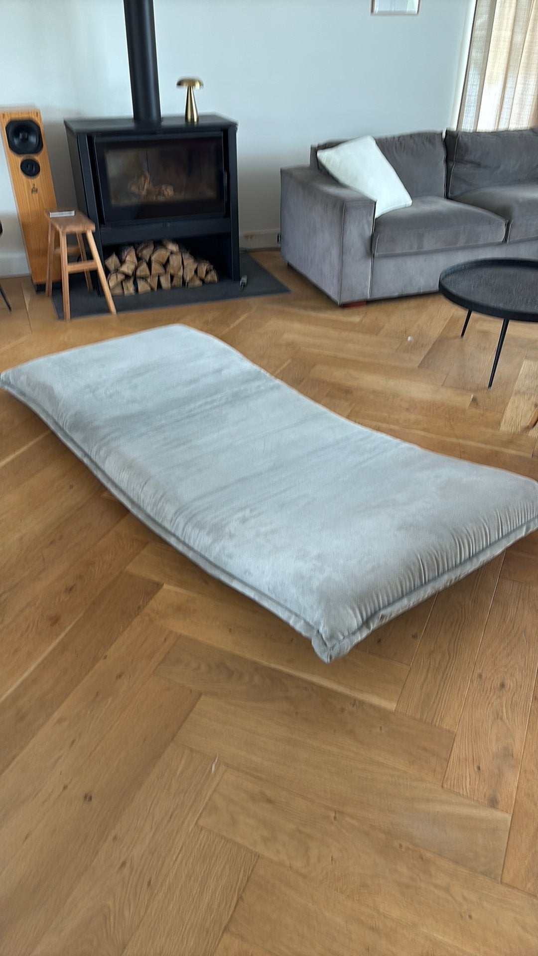 Slaapbank of stoel, Ophalen, Gebruikt, Eenpersoons, Grijs