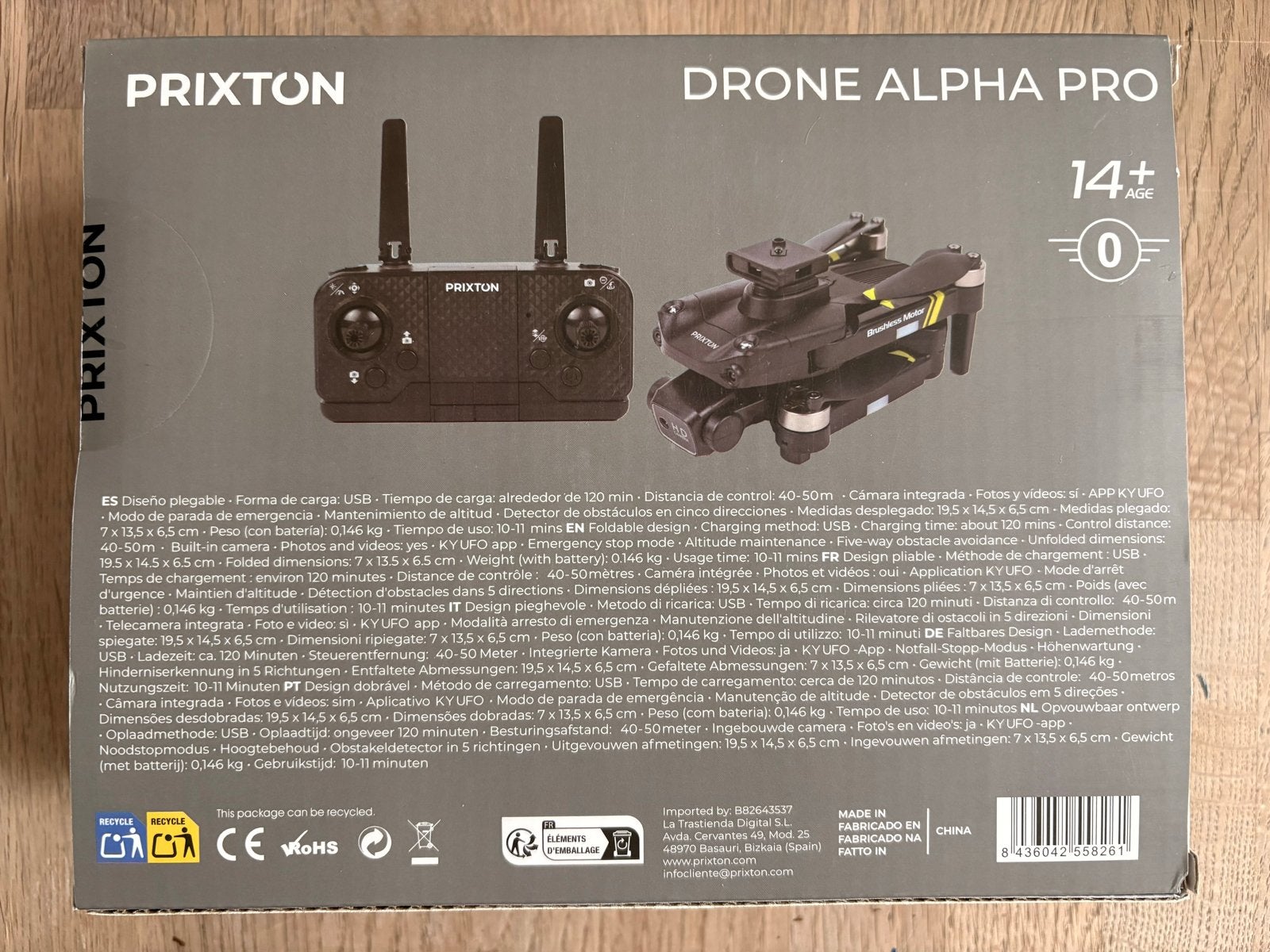 Prixton Drone Alpha Pro - Met Camera en Obstakeldetectie, 250 tot 900 gram, Overige merken, Nieuw, Minder dan 100 meter