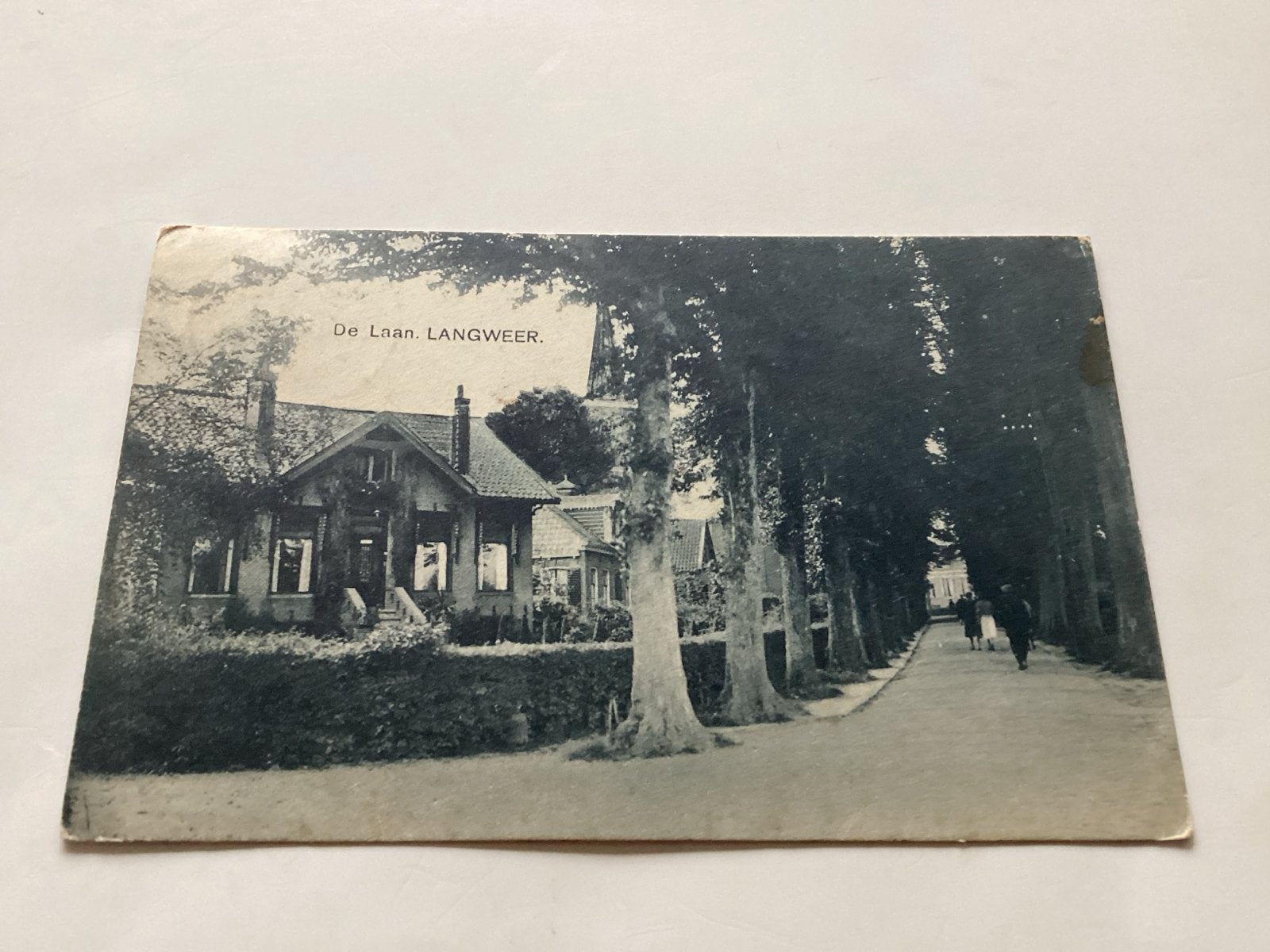 Langweer - de Laan Gelopen 1924, Ophalen of Verzenden, 1920 tot 1940, Gelopen, Friesland