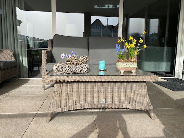 Te koop: 4SO luxe tuinset, Ophalen, Zo goed als nieuw, Wicker, Bank