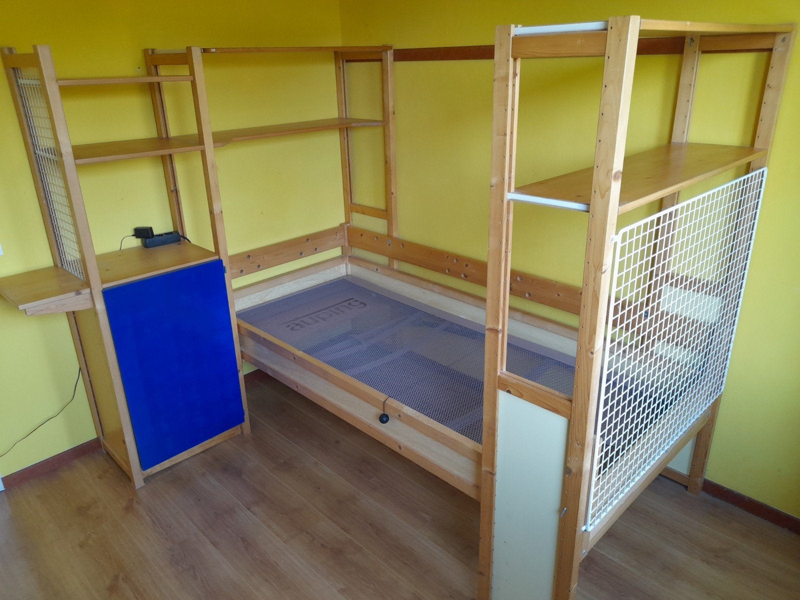 Lundia hoogslaper + bureau + 2 kasten, Ophalen, Gebruikt, Eenpersoons, 160 tot 180 cm