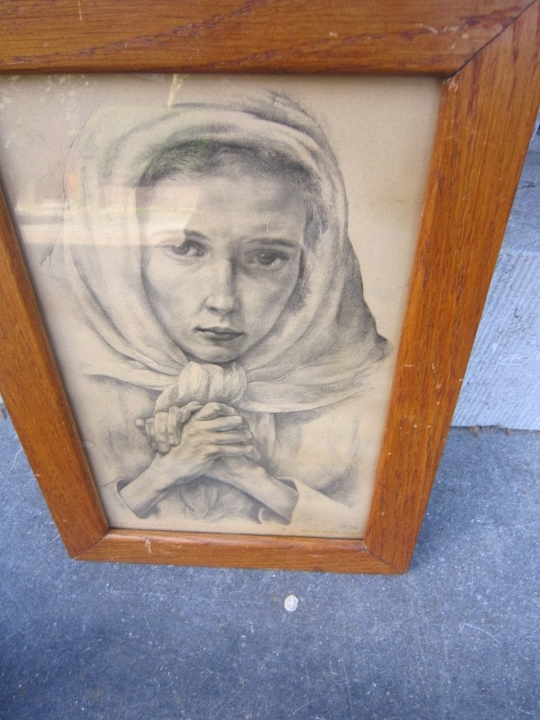 AART van DOBBENBURGH, Tek/litho v Sonja uit Schuld en Boete, Antiek en Kunst, Ophalen, Tekening, Potloodtekening