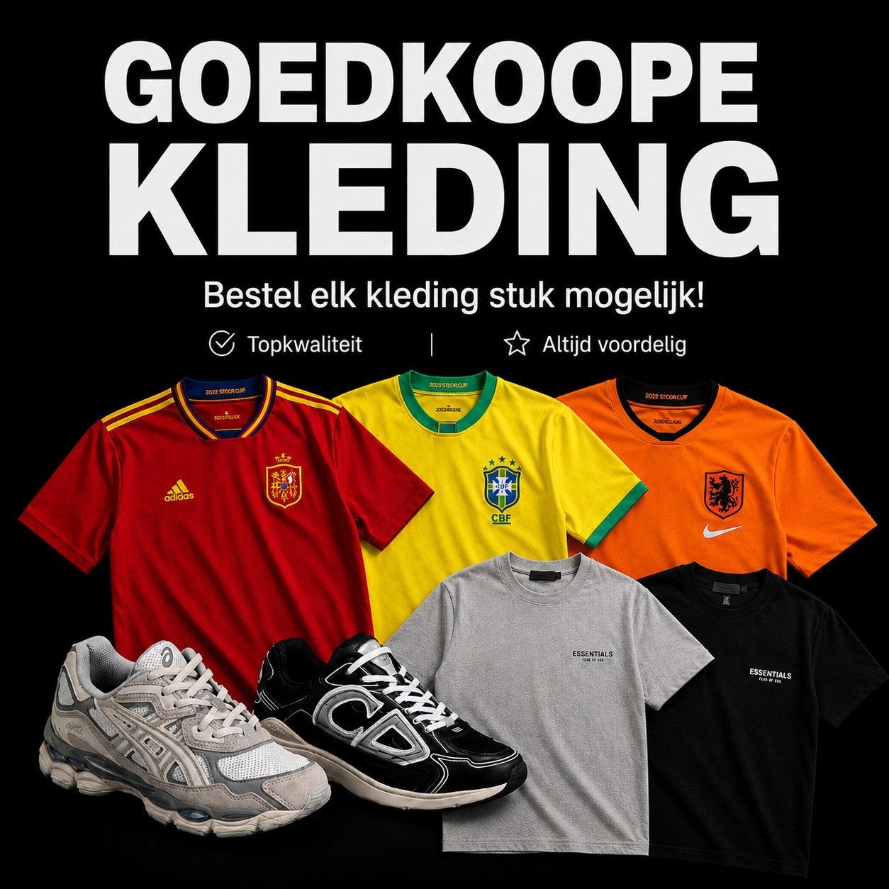 Goedkope Kleding: Voetbalshirts, T-shirts & Sneakers, Kleding | Heren, T-shirts, Overige kleuren, Nieuw, Overige maten, Ophalen of Verzenden