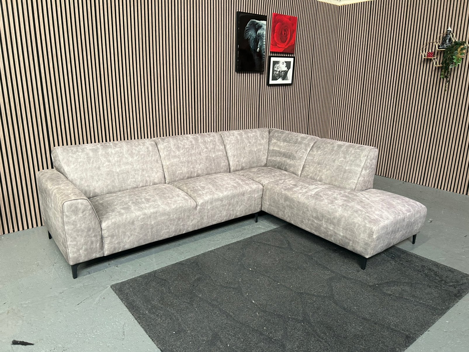 GRATIS LEVERING Hoekbank Velvet Grijs 278X210 GEREINIGD, 250 tot 300 cm, Ophalen of Verzenden, Zo goed als nieuw, Vierpersoons of meer