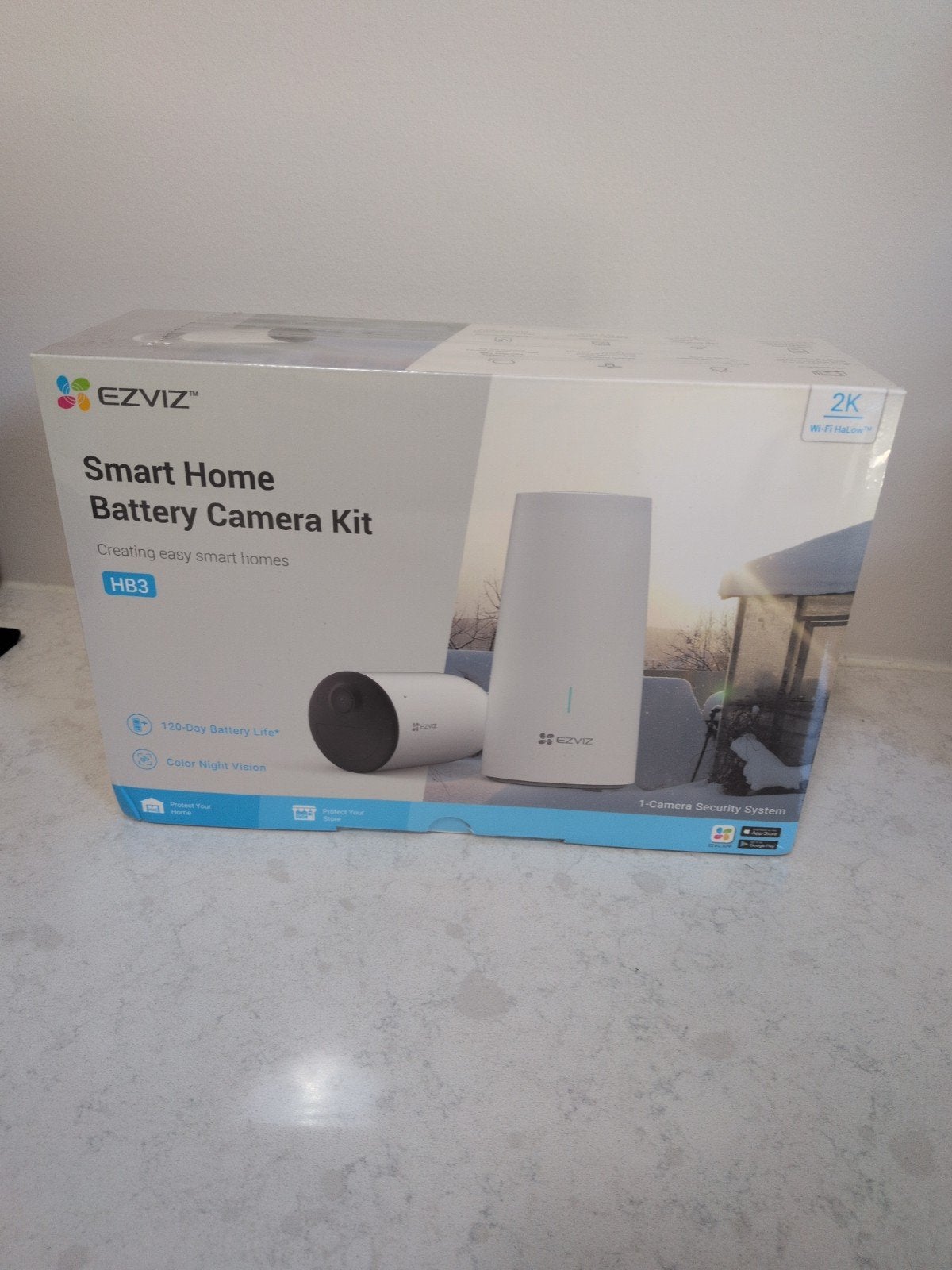 Ezviz 2K IP-Camera met Basisstation | Accu | HB3, Ophalen of Verzenden, Nieuw