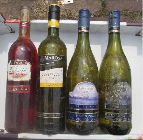 4 oude wijnen van Californie, Australie en Chili, Overige gebieden, Ophalen of Verzenden, Vol, Witte wijn